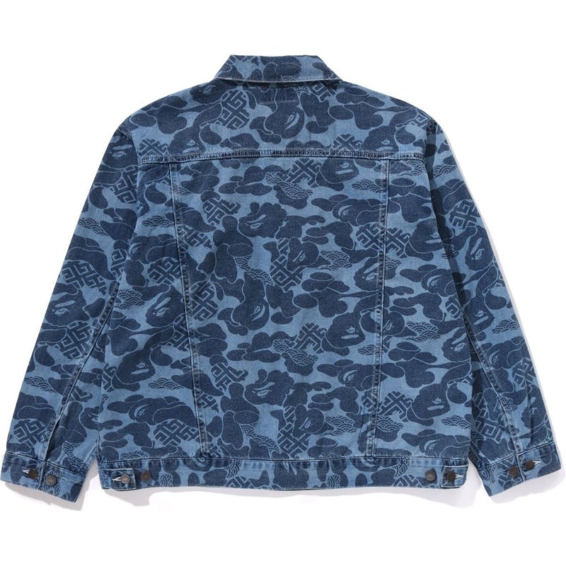 Men Bape Asia Camo Denim Jacket Jackets Indigo USA | VY0808288