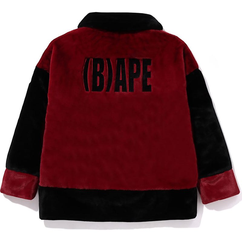 Men Bape (B)Ape Faux Fur Jacket Jackets Burgundy USA | MO1059709