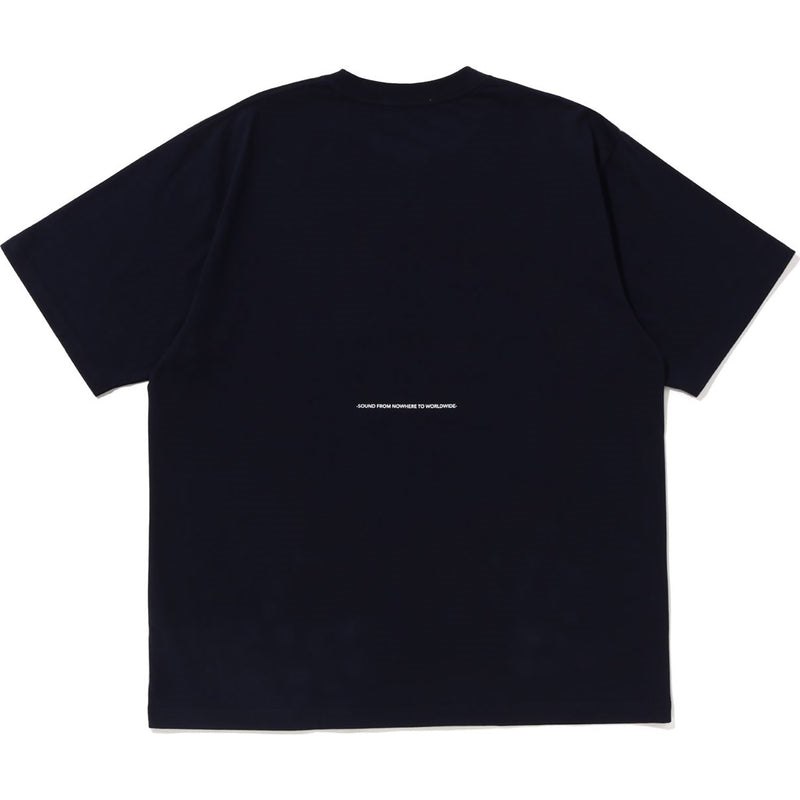 Men Bape (B)Ape Sounds Logo Tee Relaxed Fit Cut And Sewn Navy USA | ML5210020