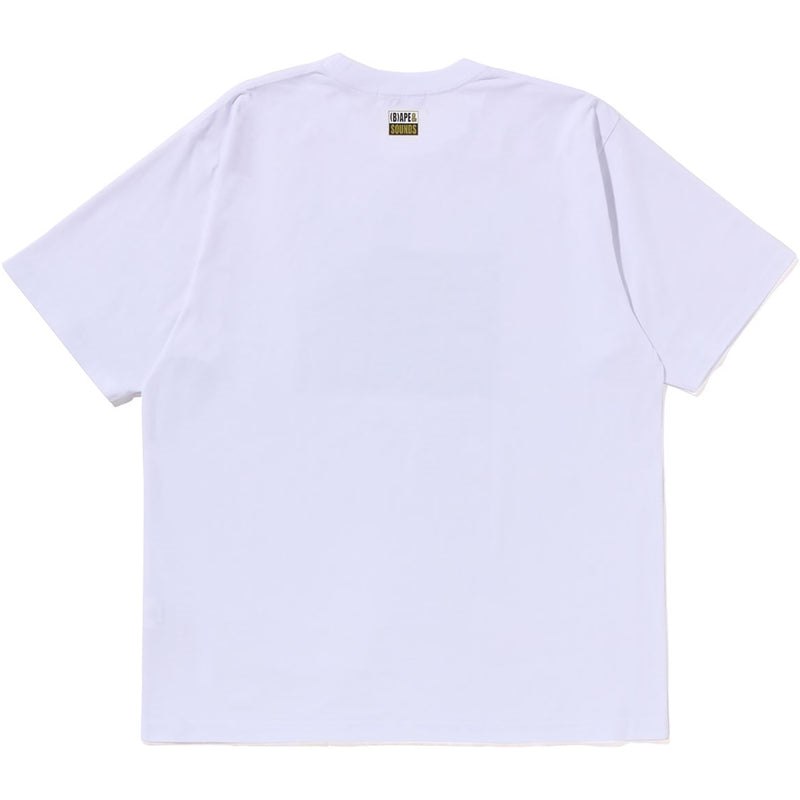 Men Bape (B)Ape Sounds Tee Relaxed Fit Cut And Sewn White USA | YS8061901