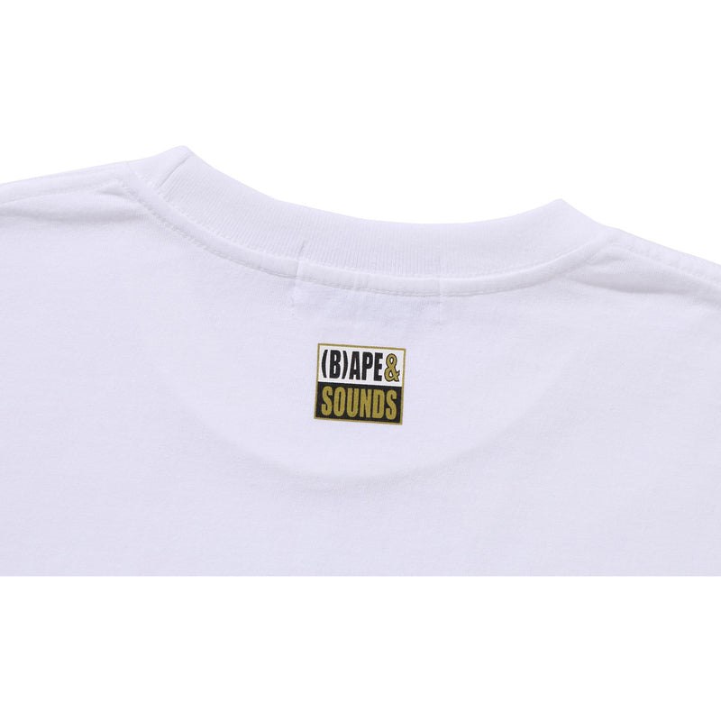 Men Bape (B)Ape Sounds Tee Relaxed Fit Cut And Sewn White USA | YS8061901