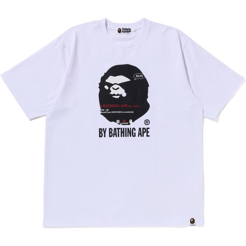 Men Bape (B)Y Bathing Ape Tee Relaxed Fit Cut And Sewn White USA | LK5764474