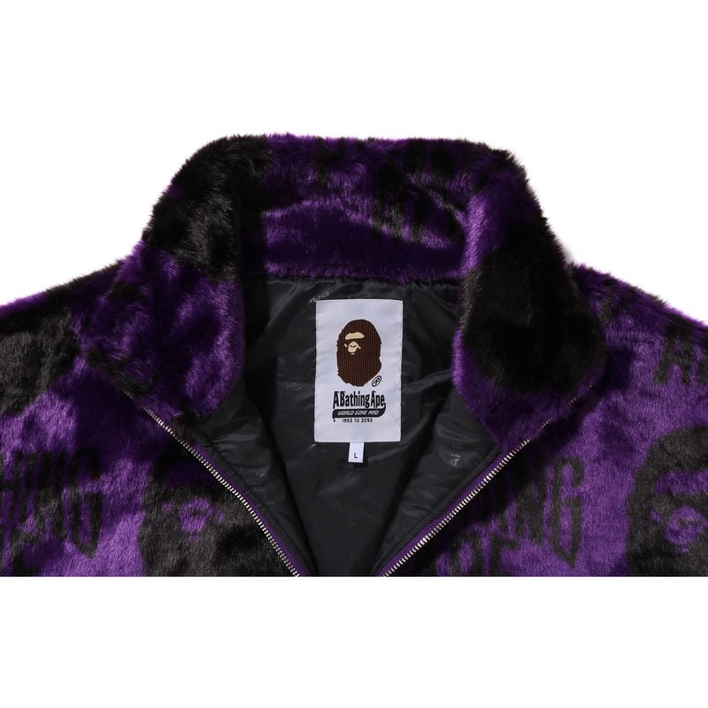 Men Bape B Boy Fur Jacket Jackets Purple USA | DT1316036