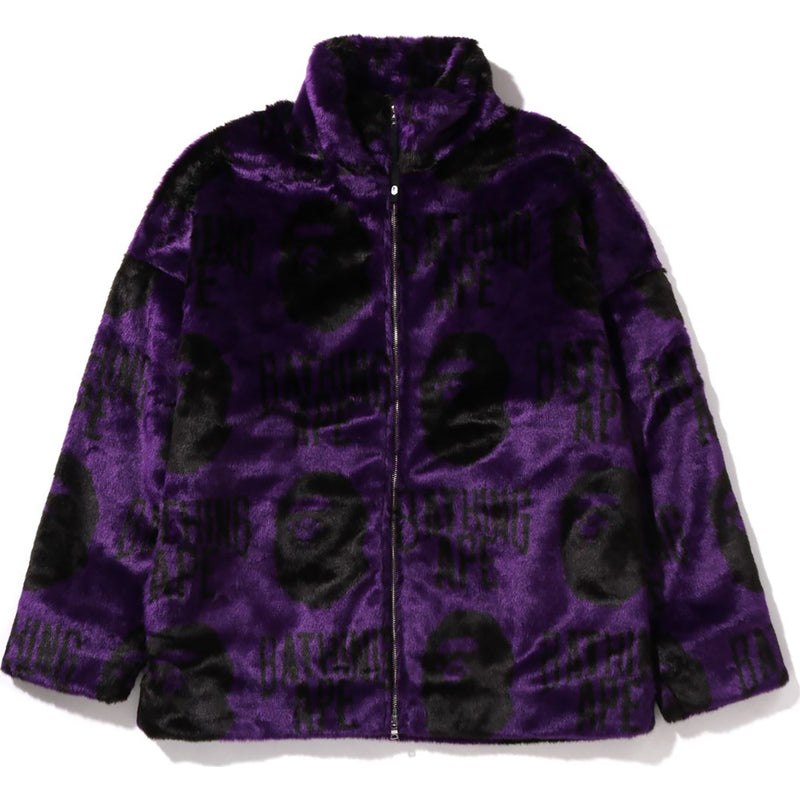 Men Bape B Boy Fur Jacket Jackets Purple USA | DT1316036