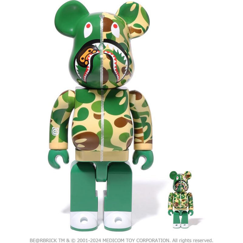 Men Bape Baby Milo Camo Shark Be@rbrick 100%&400% Figure Green USA | KR5107317