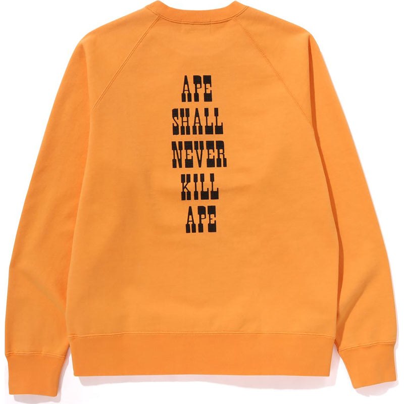 Men Bape Baby Milo Crewneck Sweatshirts Orange USA | CI4707277