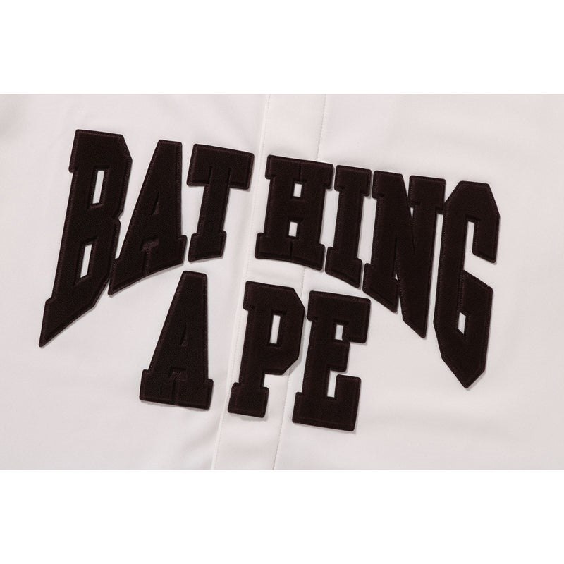 Men Bape Baseball Jersey S/S Shirt Shirts White USA | NW6471941