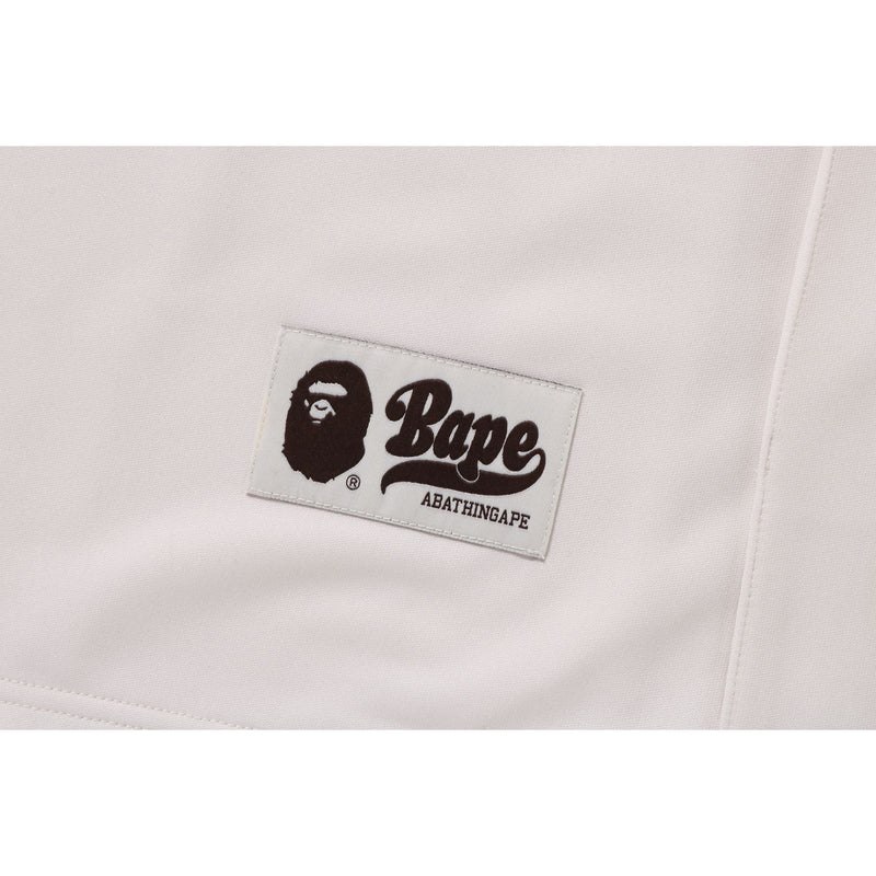 Men Bape Baseball Jersey S/S Shirt Shirts White USA | NW6471941