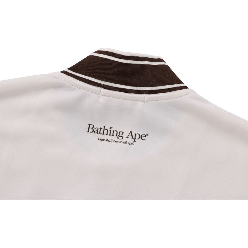 Men Bape Baseball Jersey S/S Shirt Shirts White USA | NW6471941