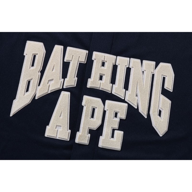 Men Bape Baseball Jersey S/S Shirt Shirts Navy USA | LO5698168