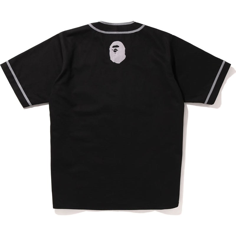 Men Bape Baseball Shirt Shirts Black USA | BH3364834