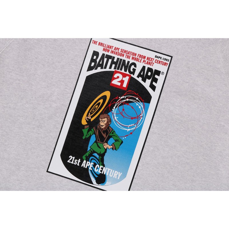 Men Bape Bathing Ape Relaxed Fit Crewneck Sweatshirts Grey USA | WM7413143