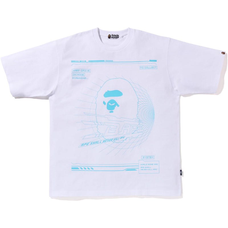 Men Bape Bathing Ape Relaxed Fit Tee Cut And Sewn White USA | ZG7258928