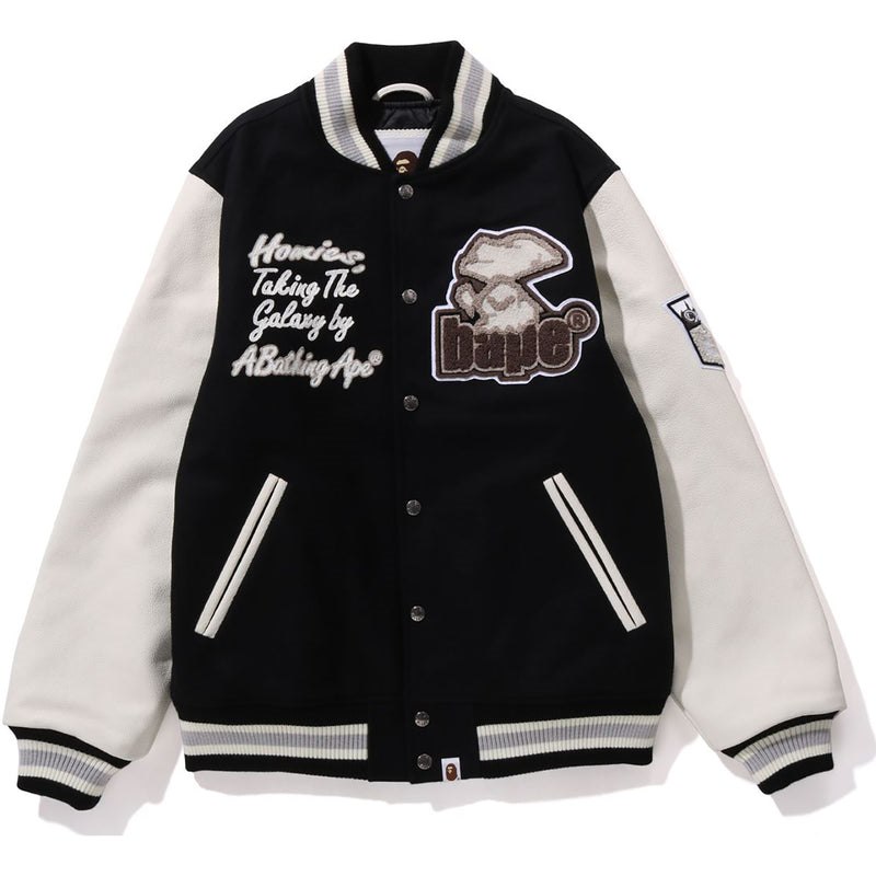 Men Bape Bathing Ape Varsity Jacket Jackets Black USA | HH4134114