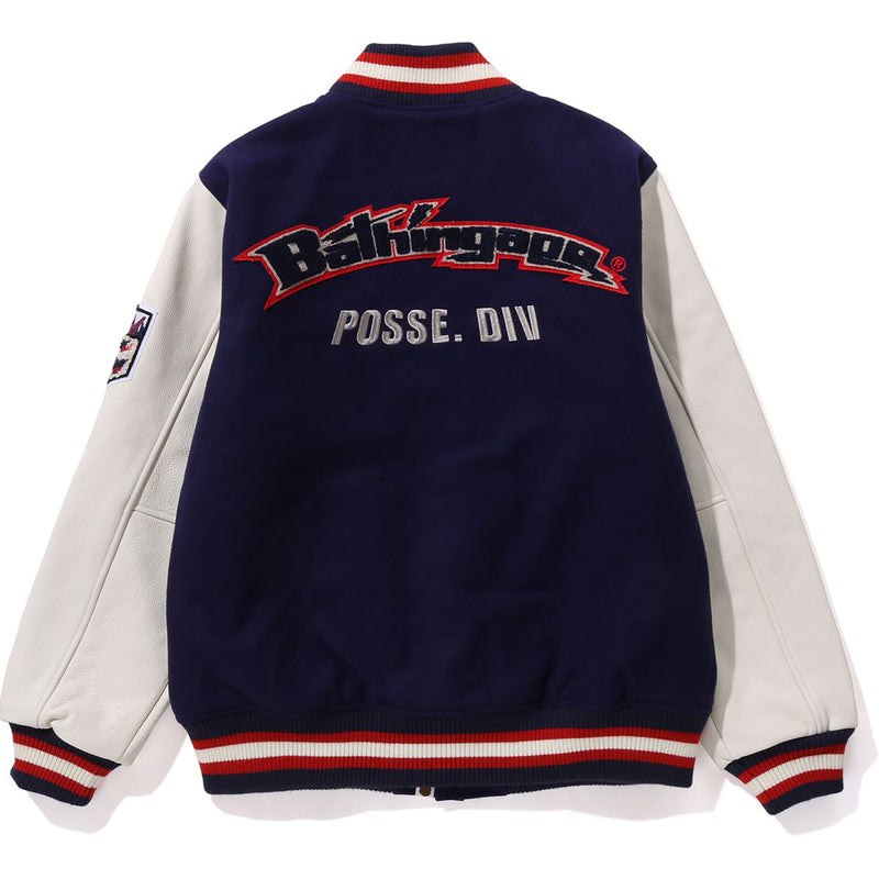 Men Bape Bathing Ape Varsity Jacket Jackets Navy USA | QP8924194