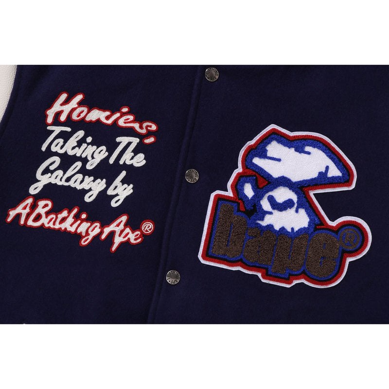 Men Bape Bathing Ape Varsity Jacket Jackets Navy USA | QP8924194