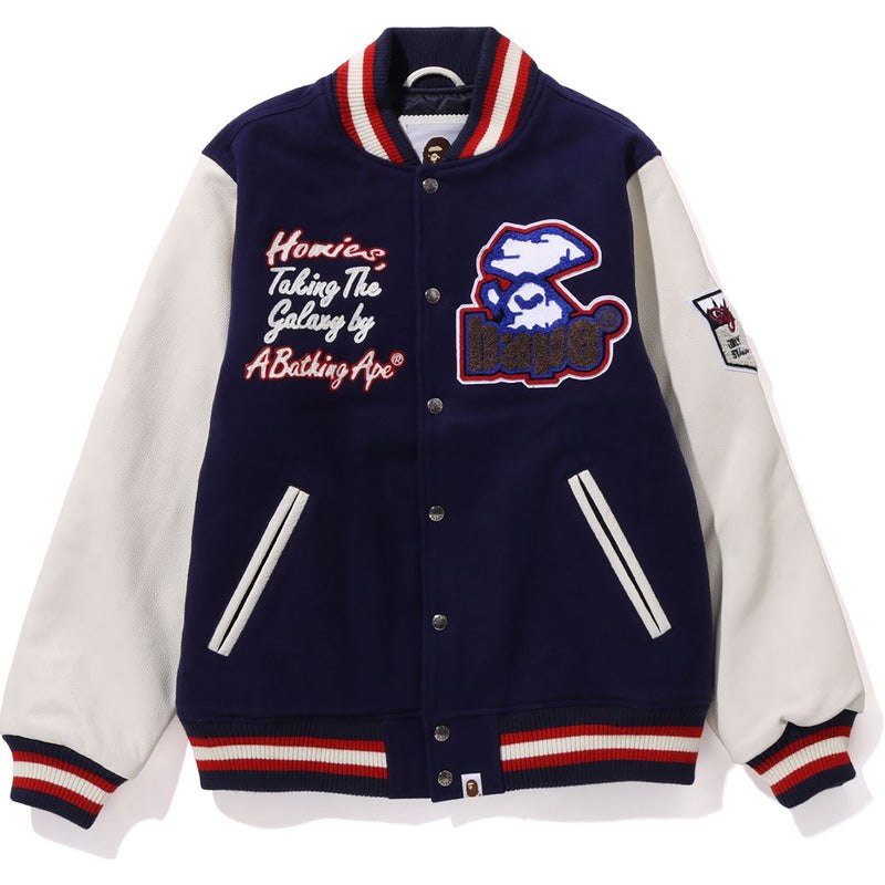 Men Bape Bathing Ape Varsity Jacket Jackets Navy USA | QP8924194