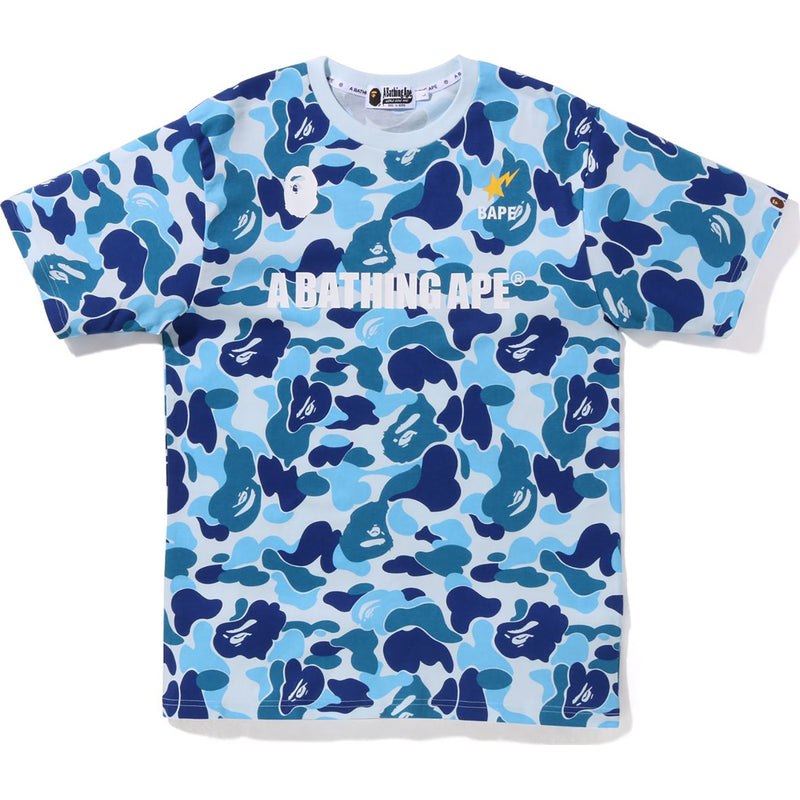 Men Bape Big Abc Camo A Bathing Ape Tee Cut And Sewn Blue USA | HE1572352