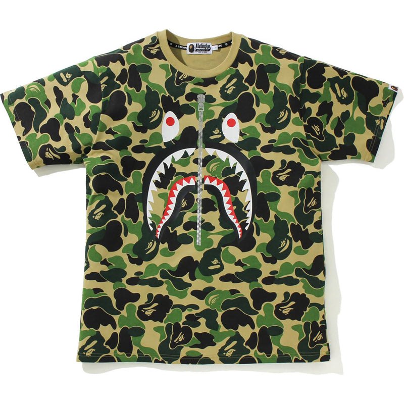 Men Bape Big Abc Camo Shark Tee Cut And Sewn Green USA | CN7282922