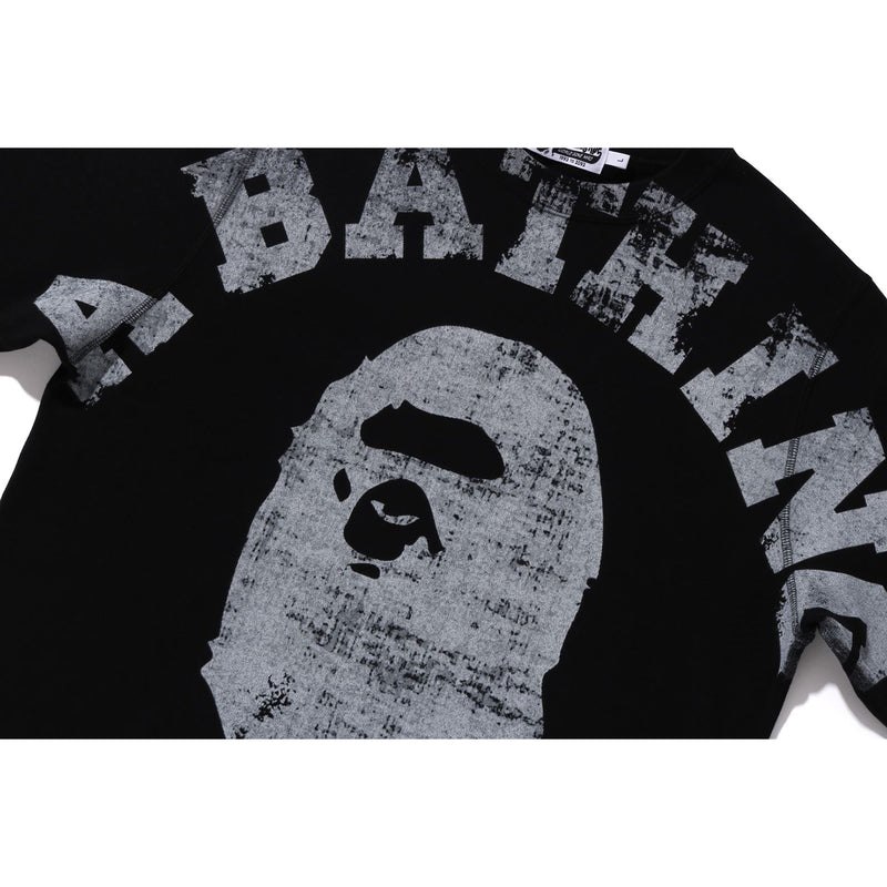 Men Bape Big College Crewneck Sweatshirts Black USA | QQ2087207