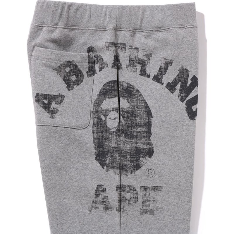 Men Bape Big College Sweat Pants Pants Grey USA | PV5643263