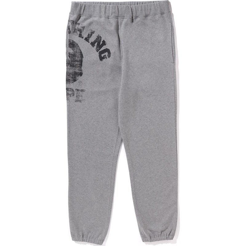 Men Bape Big College Sweat Pants Pants Grey USA | PV5643263