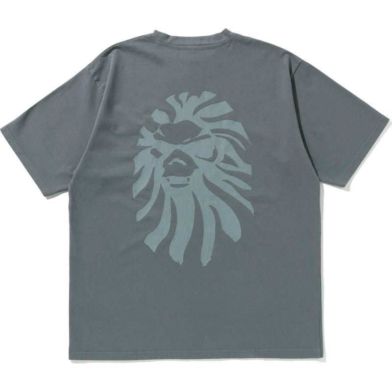 Men Bape Black Garment Dye Logo Tee Cut And Sewn Grey USA | XJ6612962