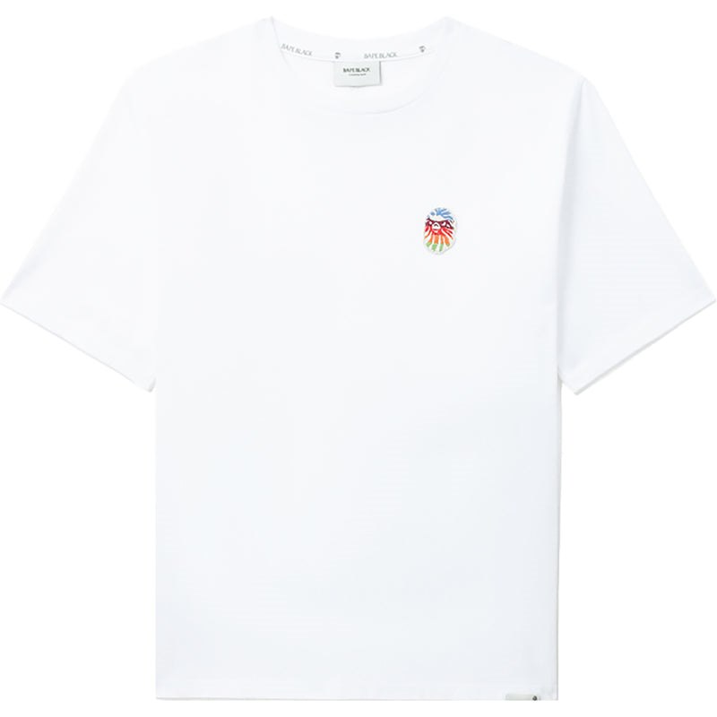 Men Bape Black Rainbow One Point Tee Cut And Sewn White Red USA | JN1400740