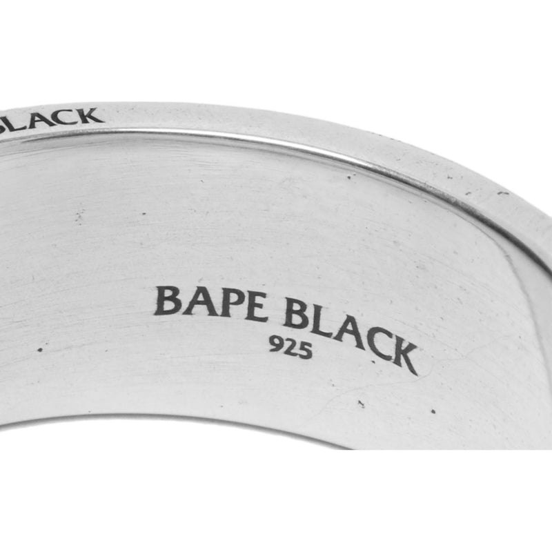 Men Bape Black Ring Accessories Silver USA | DL5094104