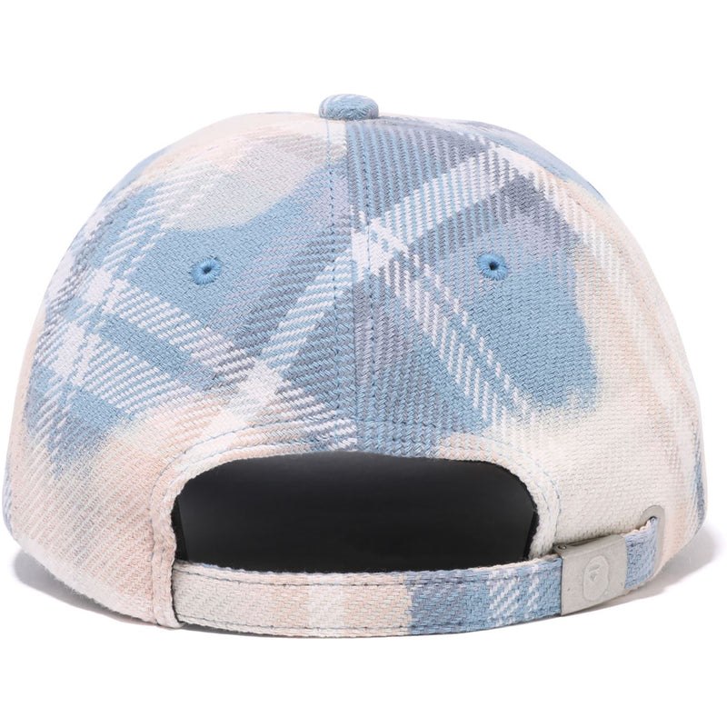 Men Bape Bleached Check Panel Cap Caps Sax USA | OR5620460