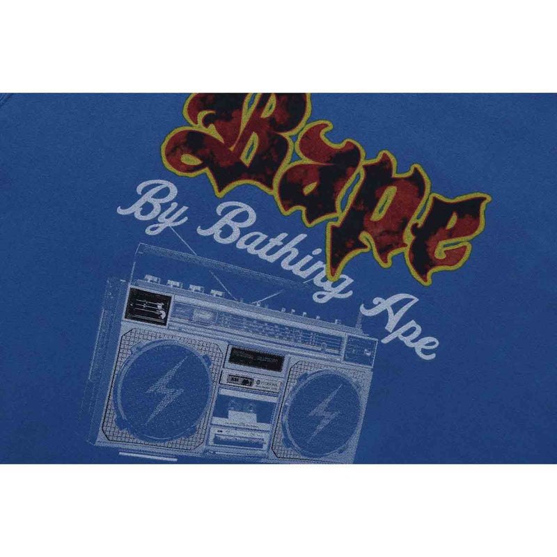 Men Bape Boombox Crewneck Relaxed Fit Sweatshirts Blue USA | OO4573953