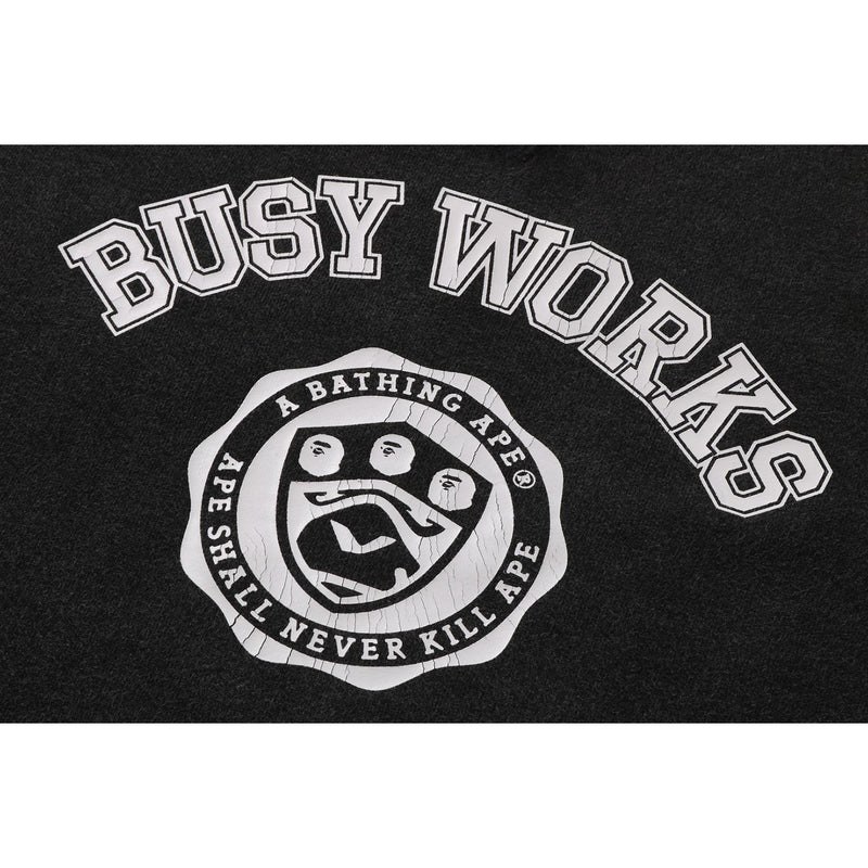 Men Bape Busy Works Crewneck Sweatshirts Black USA | FK8516356