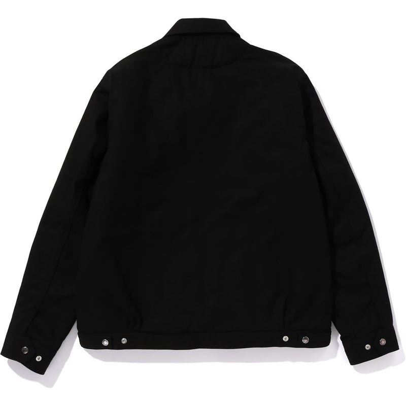 Men Bape Canvas Work Jacket Jackets Black USA | YU7647367