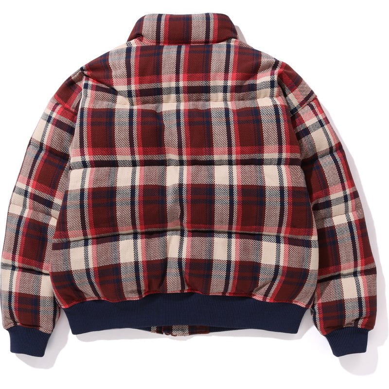 Men Bape Check Down Jacket Relaxed Fit Jackets Red USA | WT9602662