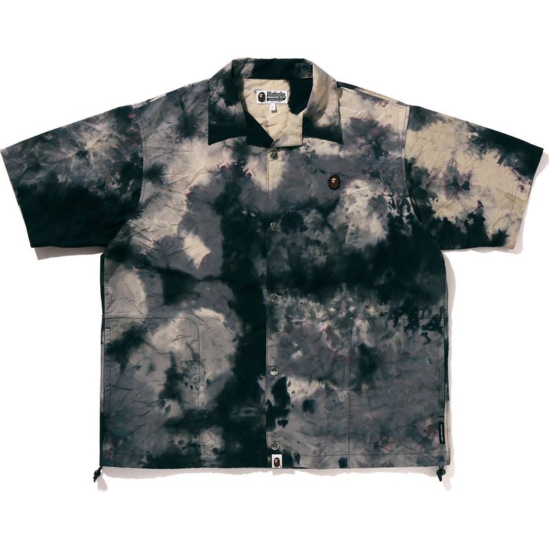 Men Bape Chusen One Point Open Collar Shirt Shirts Black USA | CR5514654