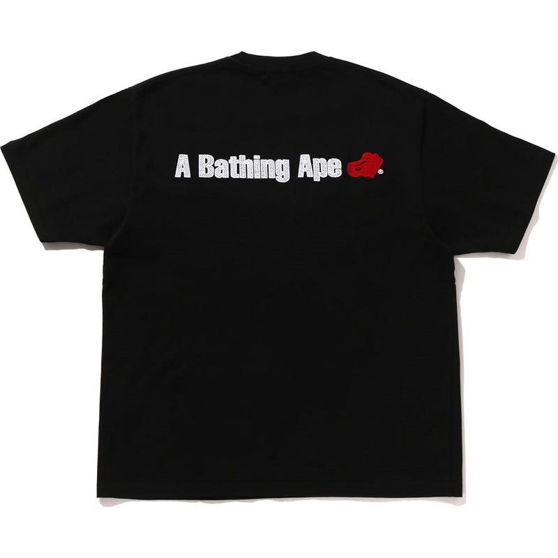 Men Bape Circular Ape Head Relaxed Fit Tee Cut And Sewn Black USA | OR3030900