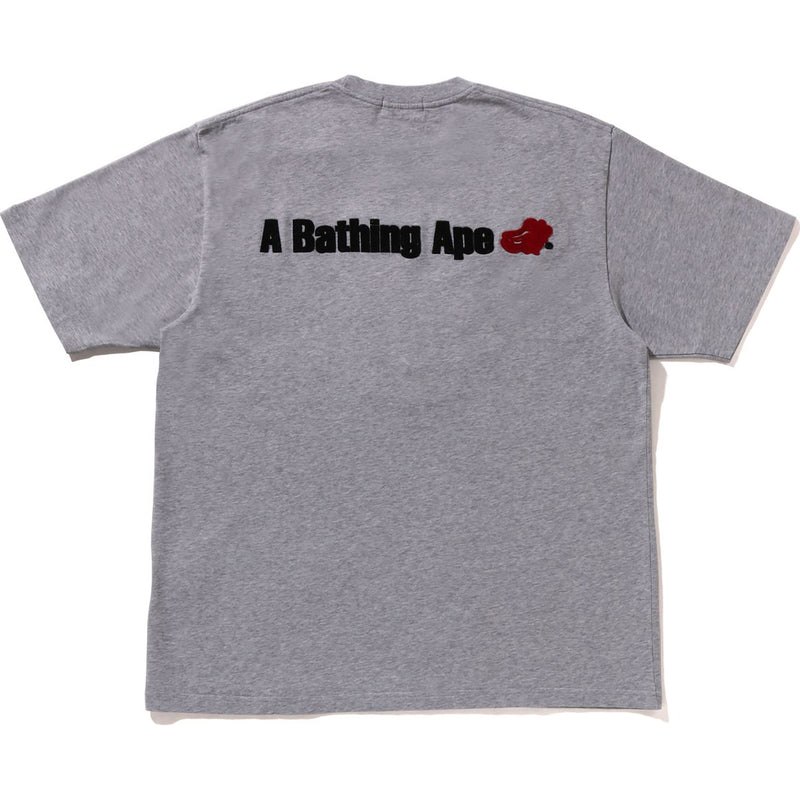 Men Bape Circular Ape Head Relaxed Fit Tee Cut And Sewn Grey USA | OR8364034