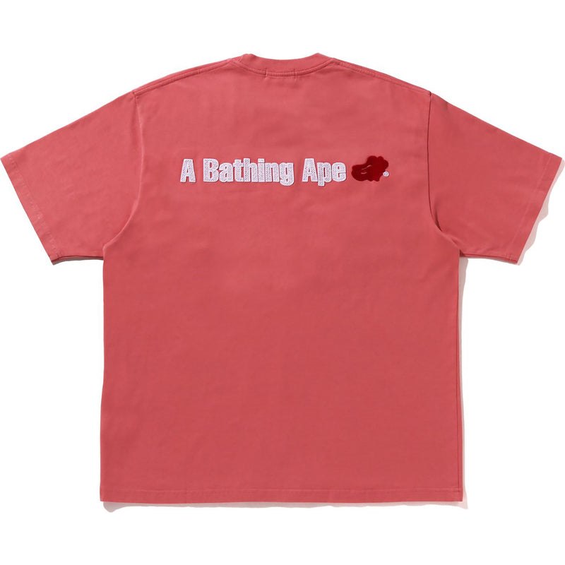 Men Bape Circular Ape Head Relaxed Fit Tee Cut And Sewn Pink USA | PD2269029