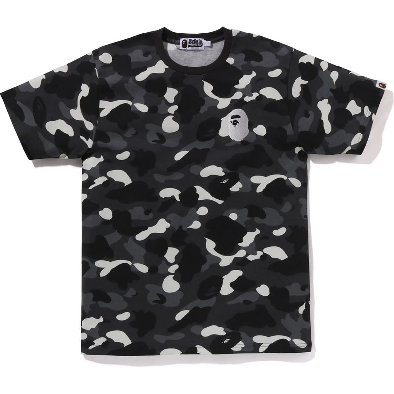 Men Bape City Camo Large Ape Head Tee Cut And Sewn Black USA | UH8403043