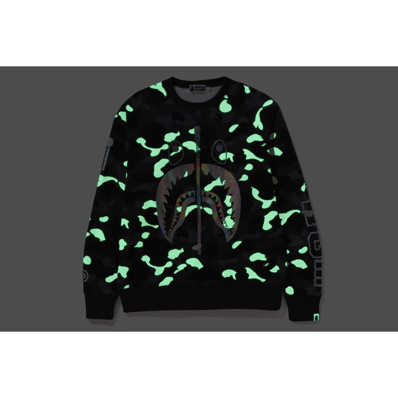 Men Bape City Camo Shark Crewneck Sweatshirts Black USA | CD2621461