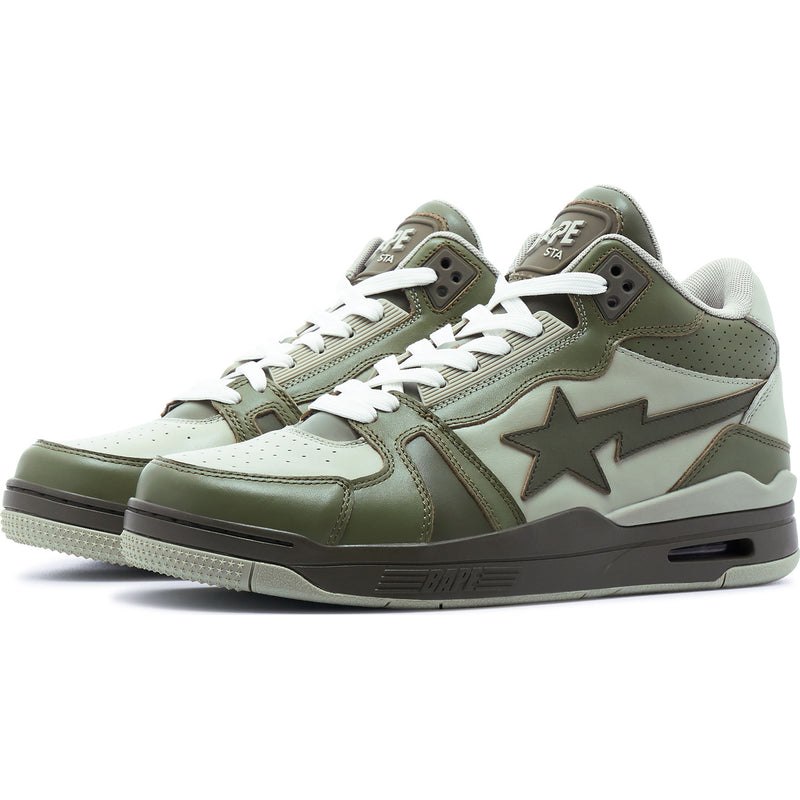 Men Bape Clutch Sta #1 Sneakers Olivedrab USA | KY2745175