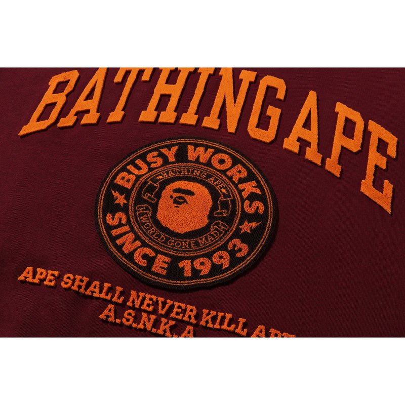 Men Bape College Graphic Crewneck Sweatshirts Burgundy USA | IU4442042