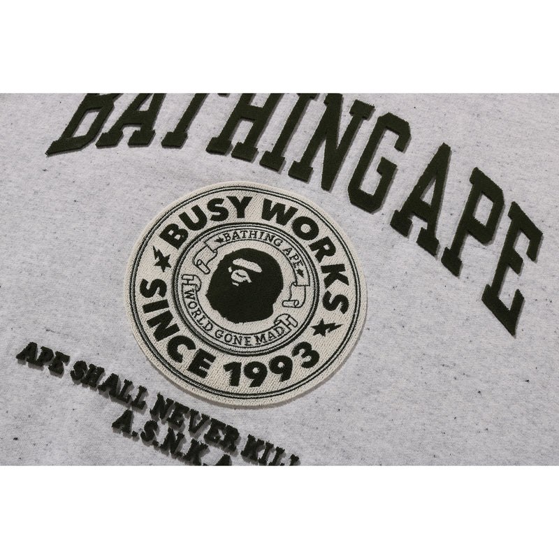 Men Bape College Graphic Crewneck Sweatshirts Grey USA | PO9102412