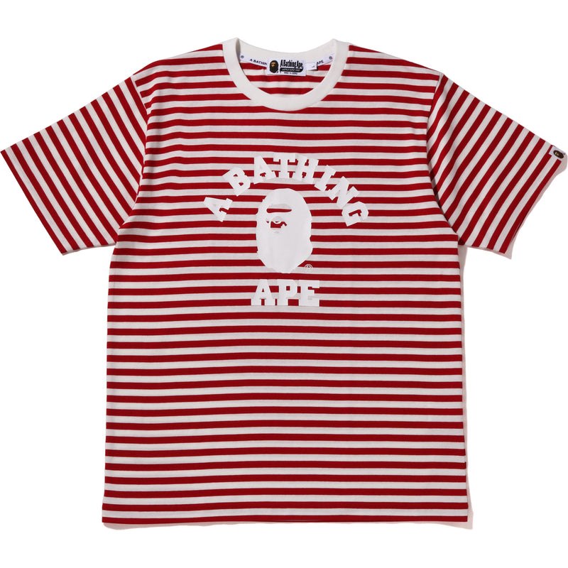 Men Bape College Hoop Tee Bapec Cut And Sewn Red USA | ZJ9875685