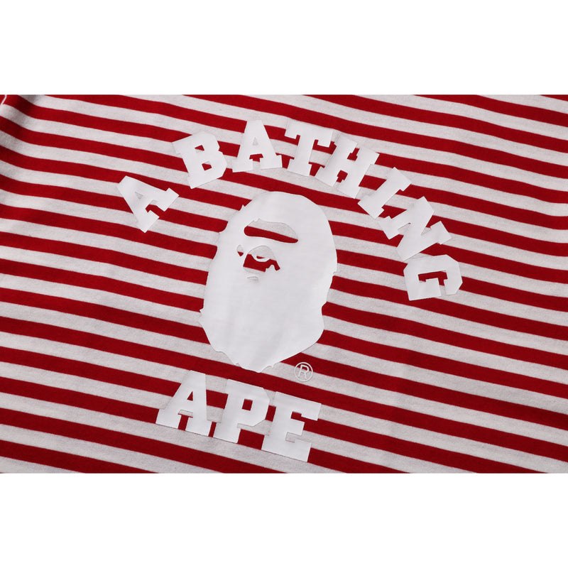 Men Bape College Hoop Tee Bapec Cut And Sewn Red USA | ZJ9875685