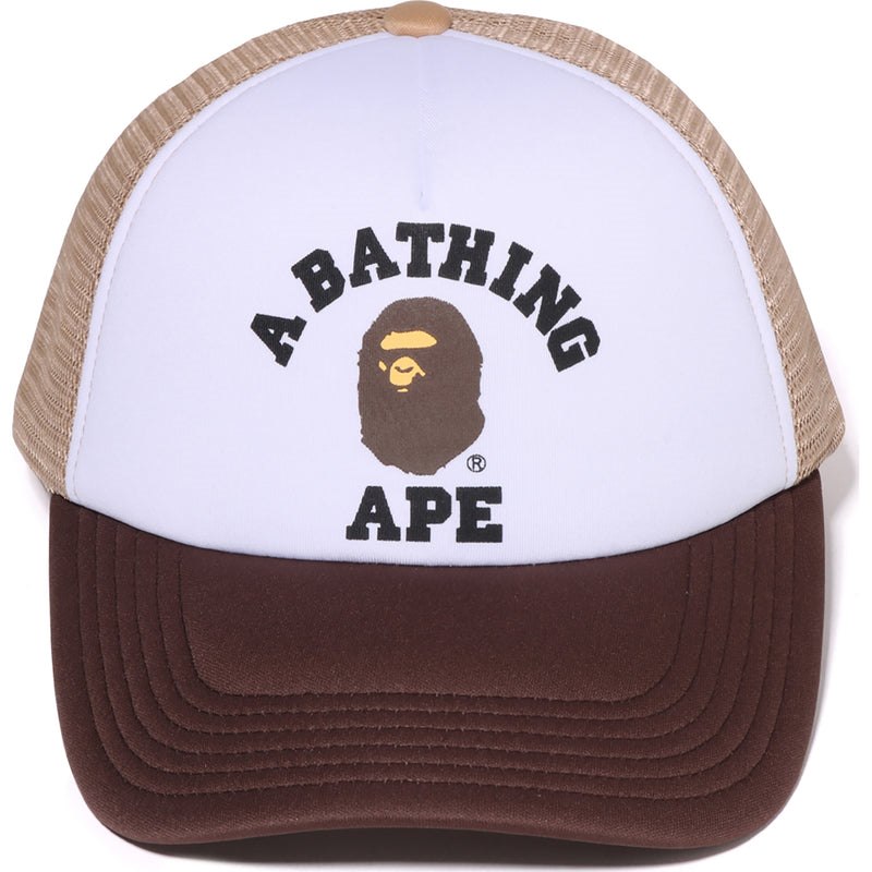 Men Bape College Mesh Cap Caps Beige USA | RF6712872