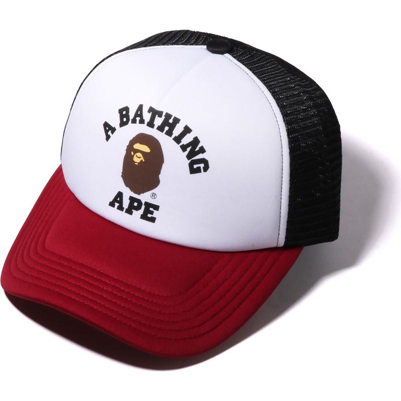 Men Bape College Mesh Cap Caps Burgundy USA | FD9573453