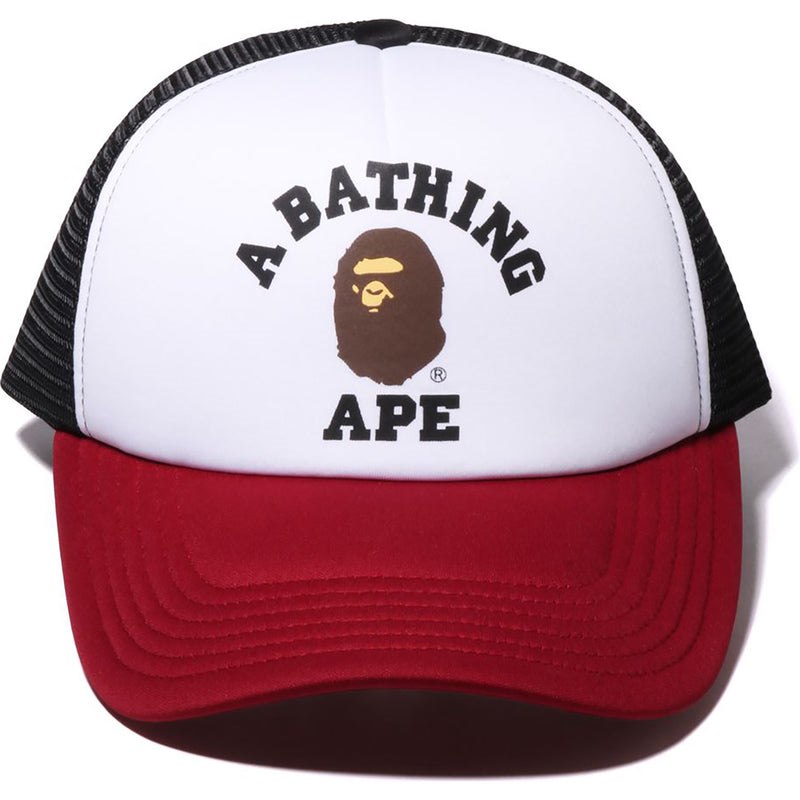 Men Bape College Mesh Cap Caps Burgundy USA | FD9573453