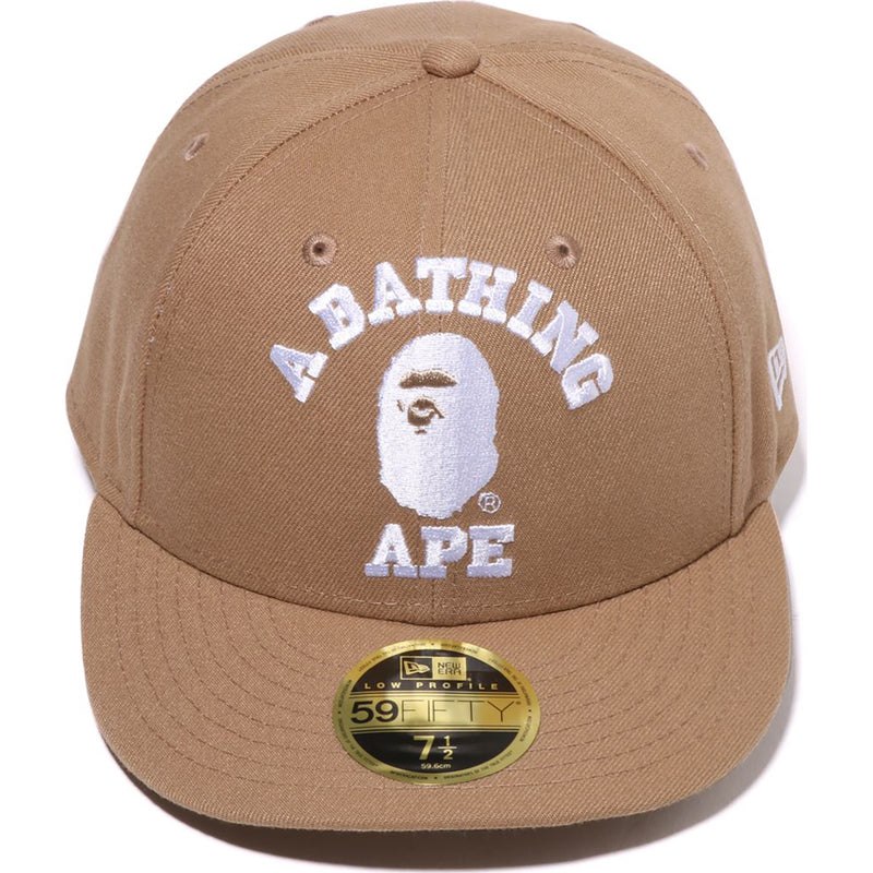 Men Bape College New Era 59fifty Low Profile Cap Caps Beige USA | CK5460540