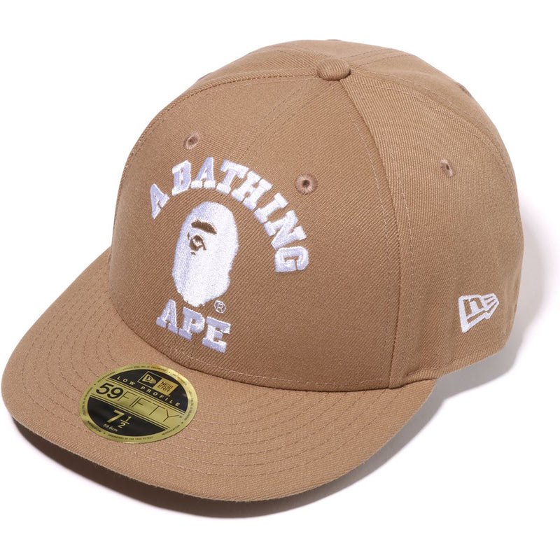 Men Bape College New Era 59fifty Low Profile Cap Caps Beige USA | CK5460540